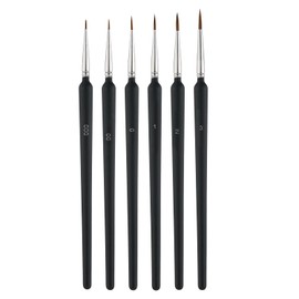 6pcs Fine Detail Paint Brush, Miniature Detail Paint Brushes with 6 Sizes Wooden Fine Tip Thin Paint Brush Set for Watercolor Painting Acrylic Face Paint Model Drawing (Matte Blue)
