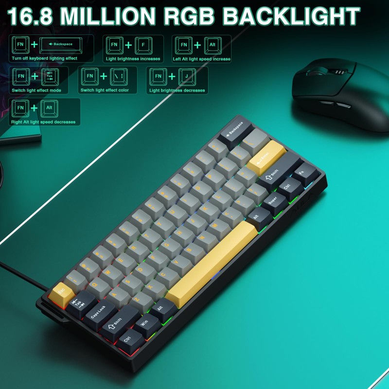AULA WIN60 HE MAX - 60% Mechanical Gaming Keyboard Wired,