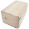 Wooden Chest Box with Lid & Etched Handles 21 x