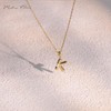 Milan Chiva Initial Letter Pendant Necklaces 14K Gold Plated Dainty