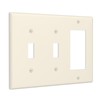 Beige Tan Cream 3-Gang 2-Toggle 1-GFCI/Decorator Combination Light Switch Decorative