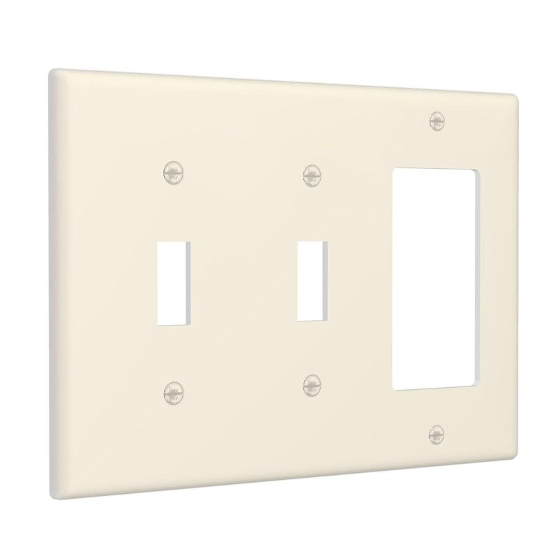 Beige Tan Cream 3-Gang 2-Toggle 1-GFCI/Decorator Combination Light Switch Decorative