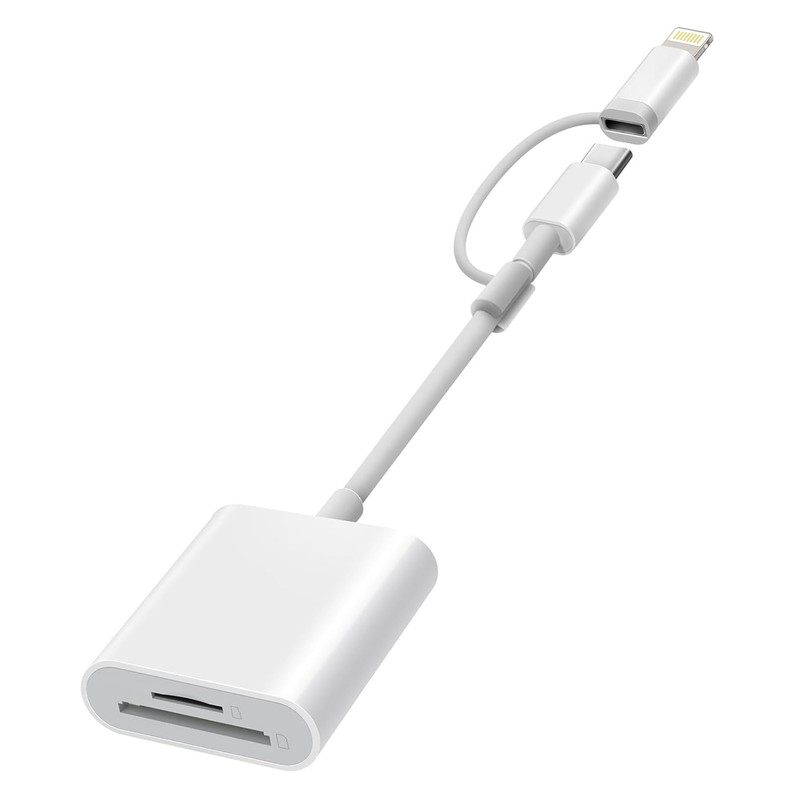 2025 New Release: SD Card Reader, 2-in-1 Lightning/Type-c USB3.0, Bi-Directional,