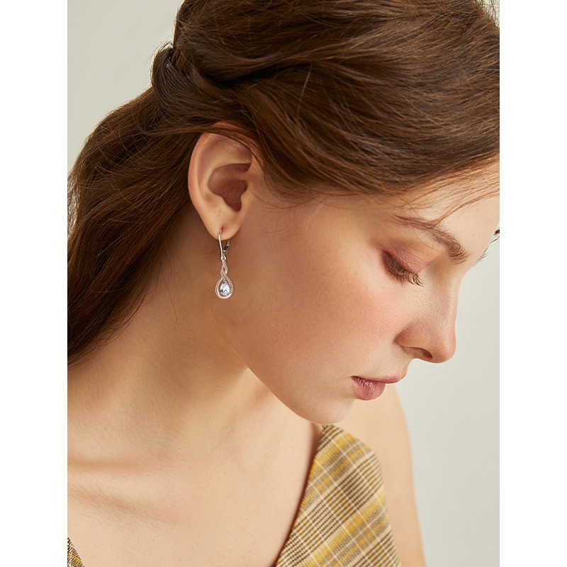 JIWOY Infinity Dangle Earrings 925 Sterling Silver Twisted Drop Earring