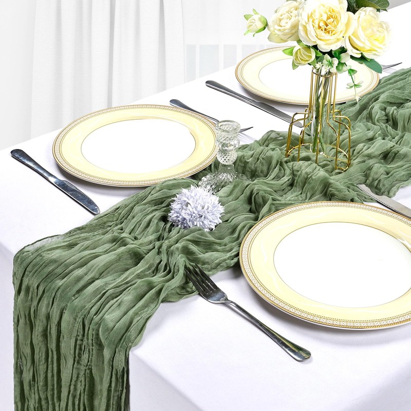 Heneger 10 Pack 17 x 108 Inch Sage Green Table