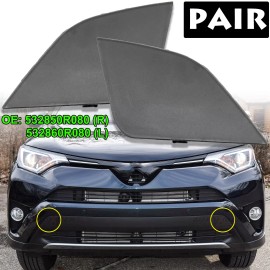 Unbranded 2Pc For Toyota RAV4 XA40 2016-2018 Tow Hook Eye Cover Front Bumper Towing Cap