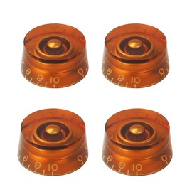 Banworks '60s Guitar Control Knobs 24-Spline Imperial Knobs 2 Tone and 2 Volume 6mm (15/64") Knobs Speed Knobs Top Hat for Gibson Les Paul SG Electric Guitars Pack of 4 JT/XN-08 Amber
