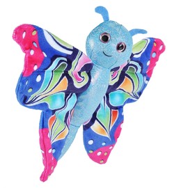 Wild Republic Huggers Butterfly Blue Plush Toy, Slap Bracelet, Stuffed Animal, Kids Toys, 8"