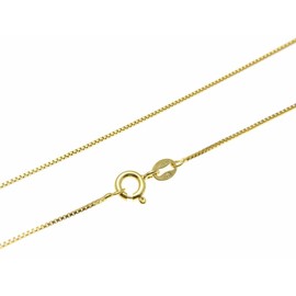 Arthur's Jewelry 1mm solid sterling silver yellow gold plated 925 Italian box chain necklace 20"
