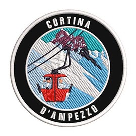 Cortina D'Ampezzo, Italia Ski Restort Mountain Parche bordado de alta calidad para planchar o coser, emblema decorativo para vacaciones, recuerdo, equipo de viaje, ropa, apliques