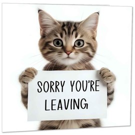 Sorry You're Leaving Cat Card - Cat Colleague Co Worker Leaving Card Kitty