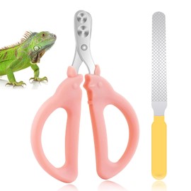 Bearded Dragon Nail Clippers, Stainless Steel Cat Claw Clippers with Nail File, Pet Paw Trimmer Tool for Cats, Kittens, Guinea Pig, Rabbits, Birds, Ferret Small Breed Animals(Pink)