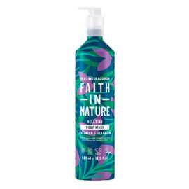 FAITH IN NATURE Faith In Nature 500ml Metal Bottle Natural Lavender and Geranium Body Wash, Relaxing Shower Gel, Vegan and Cruelty Free, No SLS or Parabens