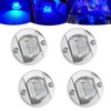 FZSSHYG 4Pcs 3" Round Chrome Blue Marine Boat Lights for