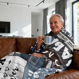 Mubpean Papa Gifts Blanket 60"X50", Gift for Papas, Grandpa Gifts, Papa Grandpa Birthday Gift, Best Papa Present from Grandchild, Grandfather Christmas Fathers Day Throw Blanket