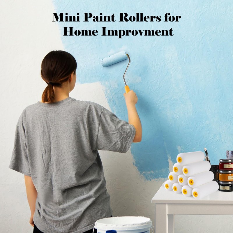 Mister Rui Foam Paint Rollers, 10 Pack 4 Inch Paint