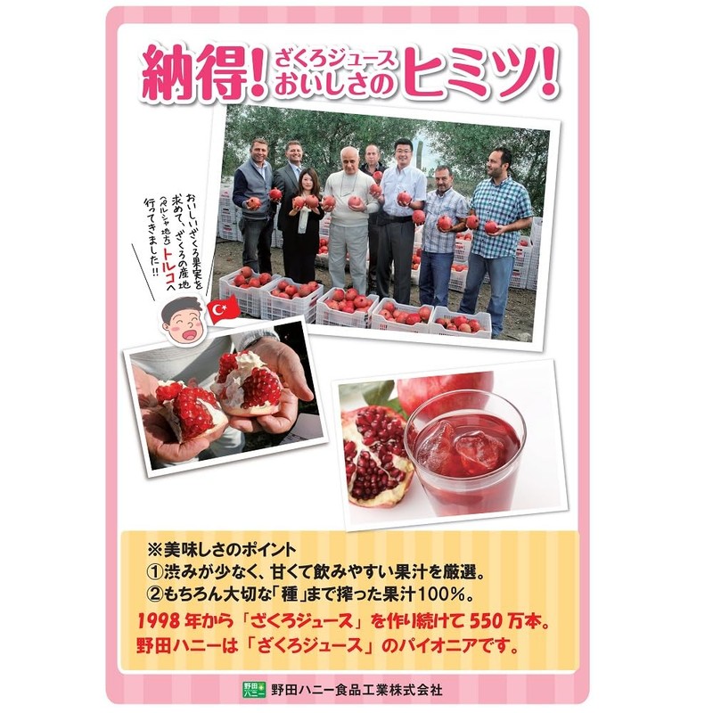 Noda Honey Pomegranate Juice, 100% Bottle, 16.9 fl oz (500