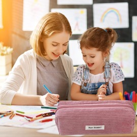 PEILINZE Pencil Bag Pencil Case Stationery Bag Makeup Bag Corduroy Pen Bag Pencil Organiser Stationery Pouches For School Office