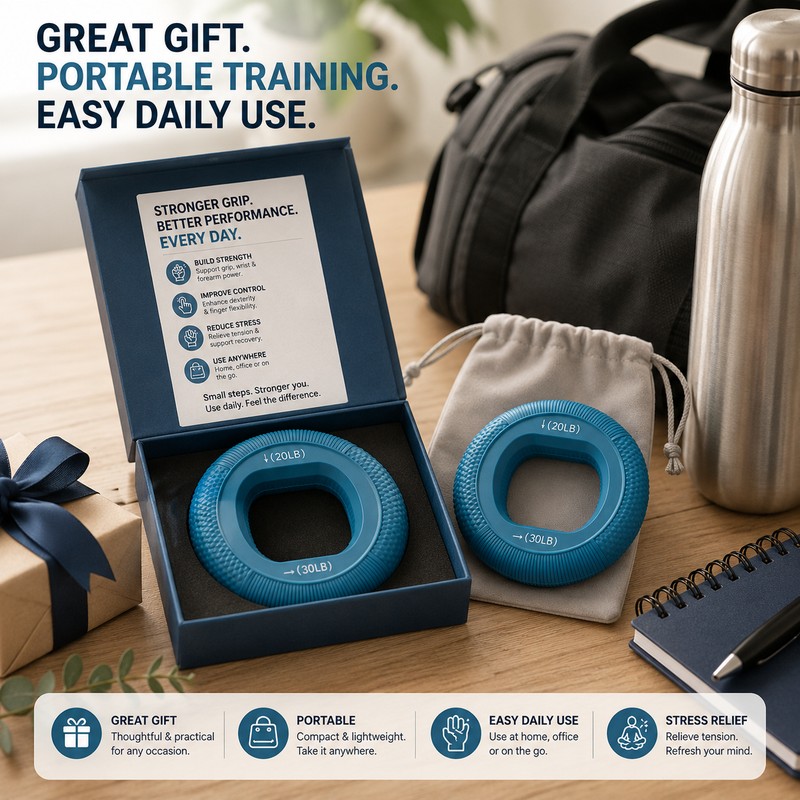 Silicone Hand Grip Ring Set for Finger Exercise – Portable
