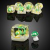 Mushrooms D&D Dice, DNDND 7PCS Resin DND Dice with Velvet