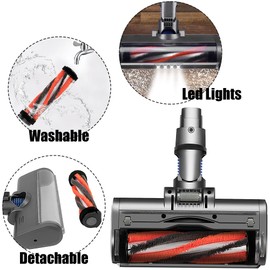 Italdos Electric Turbo Brush Floor Nozzle Compatible with Dyson V7 V8 V10 V11 V15 Powered Turbo Nozzle with Direct Drive Motor, Perfectly Matched for All Types of Floors