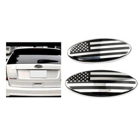 KUNIO 1 Piece American Flag Front Grill Rear Tailgate Emblem Fits Ford F150 F250 F350 Edge Ranger Explorer Badge Sticker Name Plate Emblem Logo Accessories 23 cm (9 Inch) Silver
