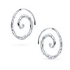 Boho Geometric Tribal Swirl Hammered Wire Spiral Hoop Threader Earrings