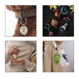 Split Key Rings, Round Split Key Rings, Keychain Split Rings, Stainless Steel Round Flat Split Keychain Ring, 4 Sizes (1/2 inch, 3/4 inch,1 inch, 1.2 inch) Flat Key Rings, Split Keyring (40pcs)