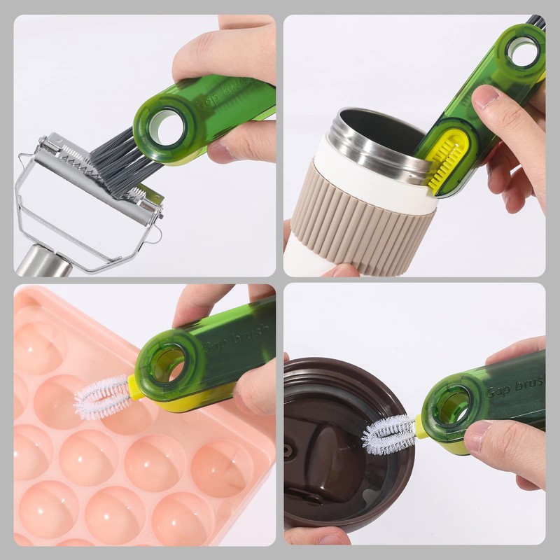 3 in 1 Cup Lid Gap Cleaning Brush Set, Multifunctional