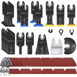 125Pcs Multi Tool Blade Kits Cutting and Sandpaper Oscillating Tool Accessories Universal Oscillating Saw Blades for Milwaukee Ryobi Rockwell Fein Dremel and More