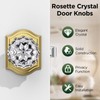 MAXECURITY 1 Pack Glass Door Knob, Rosette Shaped Crystal Door