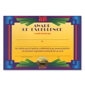 Beistle Award of Excellence Certificates, 5 by 7-Inch, 6-Pack