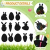 Aoriher 48 Sheets Easter Scratch Pictures with 48 Pieces Ribbons