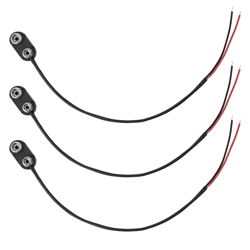 KASSupply 9V Battery Snap On Hard-Shell Clip Connector with Insulated