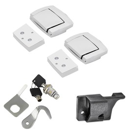 Tour Pack Trunk lock & keys, Tour Pack Pak Latches with Spacers and Lid Catch Fits for Harley Touring Classic Electra Glide Road Glide Road King CVO 1993-2013 2012 (Chrome)