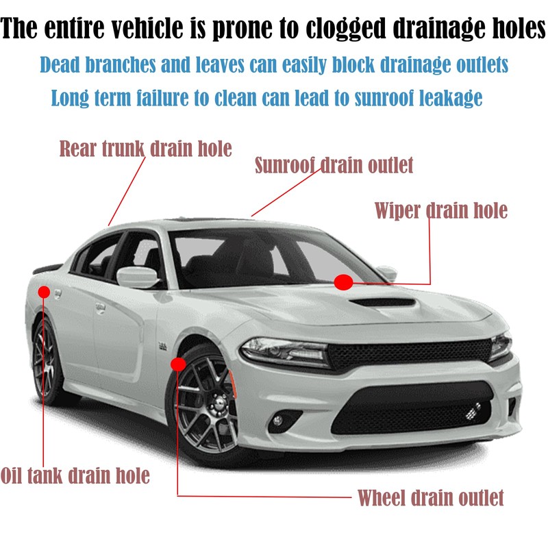 Sunroof Drain Cleaning Tool Extra Thick Drain Brush with Stronger