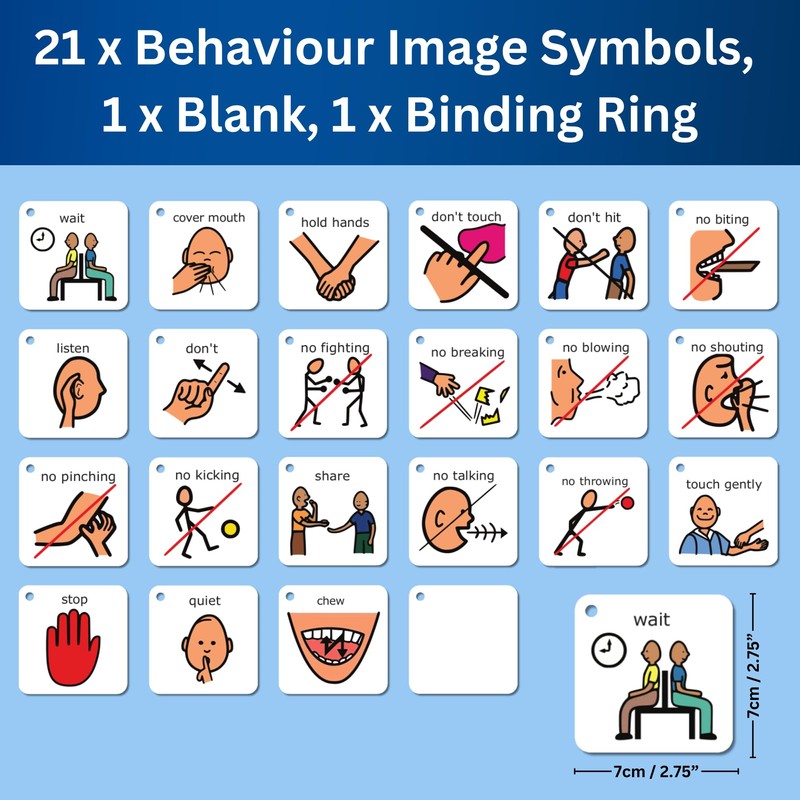 Behavior Keyring ABA Therapy Materials –Communication Cards Lanyard Nonverbal Autism