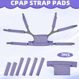 7 PCS Satin CPAP Mask Strap Covers, Comfortable CPAP Strap Covers, Silky CPAP Mask Cushions to Fit F&P Simplus Full Face Mask, Anti Wrinkle CPAP Hair Protector for Reducing Red Marks (Purple)