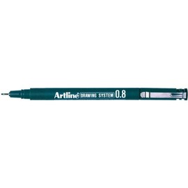 Artline Drawing System Zeichenstift, Strichbreite 0,8 mm, 12 Stück, Schwarz