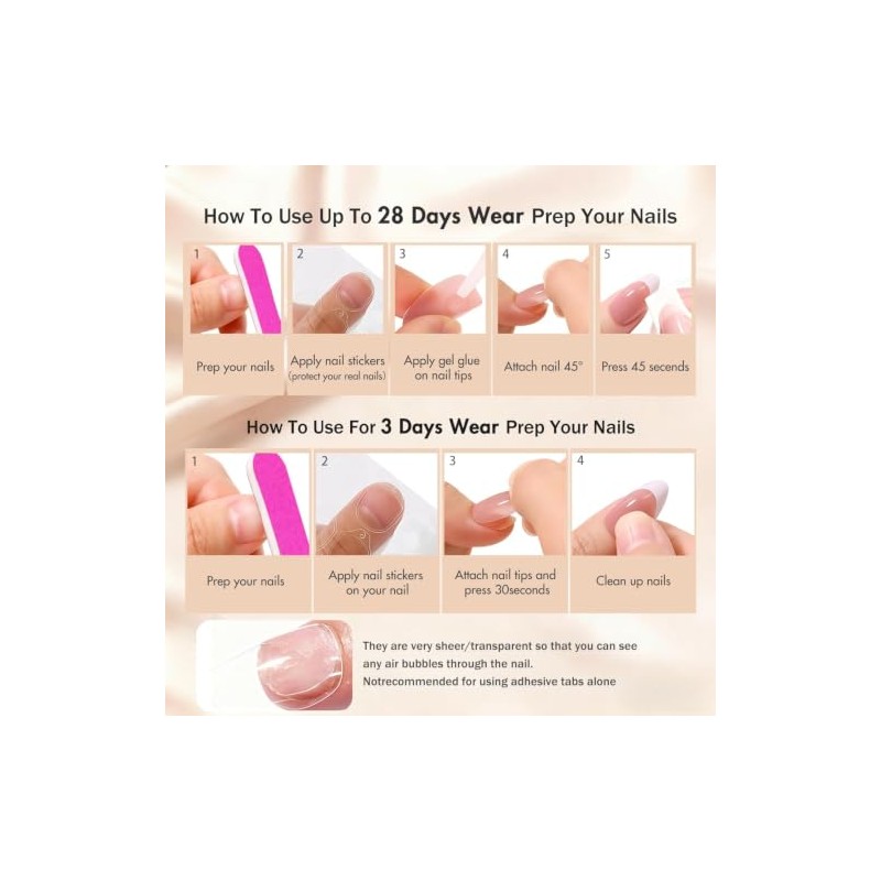 Uñas francesas cortas almendradas, rosa claro con base nude natural,