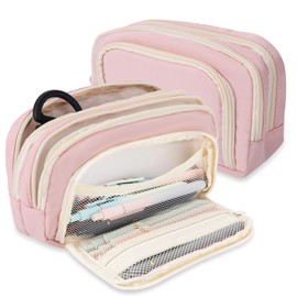 BINXWA federmappe Jungen,federmäppchen 3 fächer,federmäppchen groß für Jugendliche und federtasche Erwachsene,Rose mäppchen mädchen für Schule,Büro Platzierung schulsachen Desk Organiser with Zip