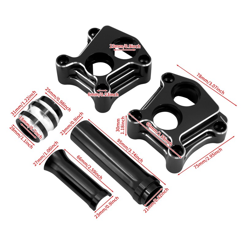 HDBUBALUS Motorcycle Pushrod Cover Lifter Block Cover Pads Fit for