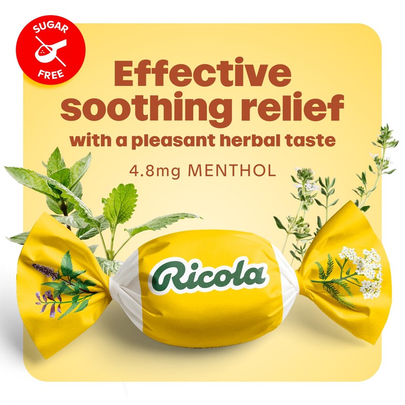Ricola Swiss Herb Sugar Free Cough Drops with Menthol -