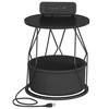 Hzuaneri Side Table with Charging Station, Round End Table with