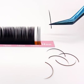 Qeelasee Ellipse Eyelash Extension 0.15 D Curl 9mm Flat Eyelashes False Mink Individual Eyelash Extension Professional Salon Used Black Mink False Lashes Mink Lashes Extensions