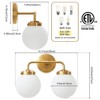 MonDaufie 2-Light Brushed Brass Vanity Light Fixture, Mid Century Wall