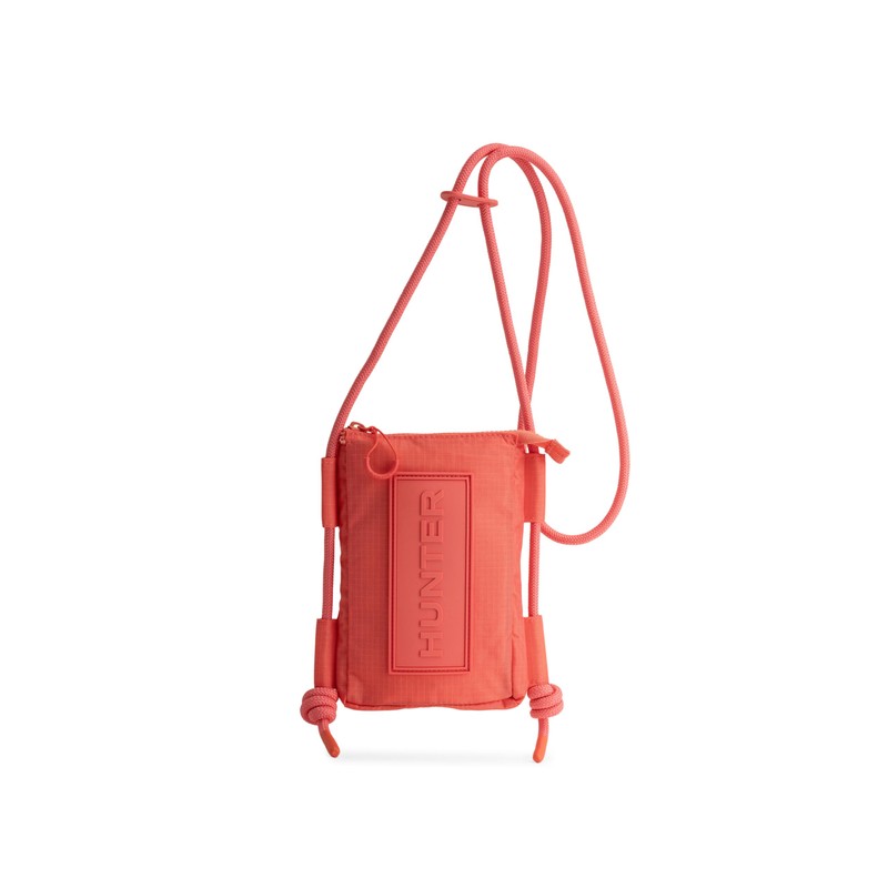 Hunter Crossbody Travel Ripstop Phone POUCH, Festive Coral, Free size