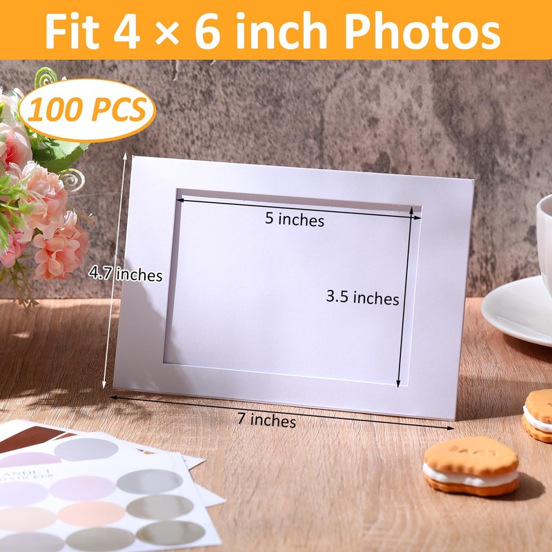 Maitys 100 Pieces Paper Picture Frames for 4 x 6