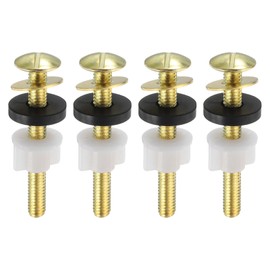sourcing map 4Pcs Universal Toilet Seat Screws, Carbon Steel Heavy Duty Toilet Seat Bolts with Plastic Nuts and Metal Washers for Toilet Cover Fixing