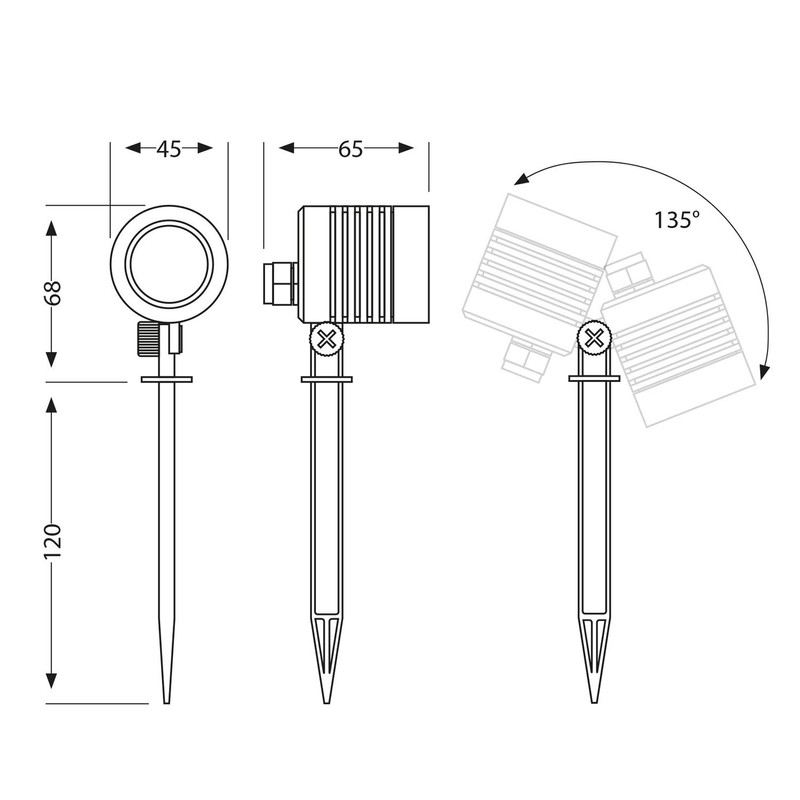 ledscom.de LED Garden Spotlight with Ground Spike for Outdoor Use,